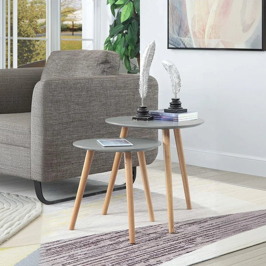 طقم ترابيزات جانبية خشب ام دي اف و موسكي، قطعتين