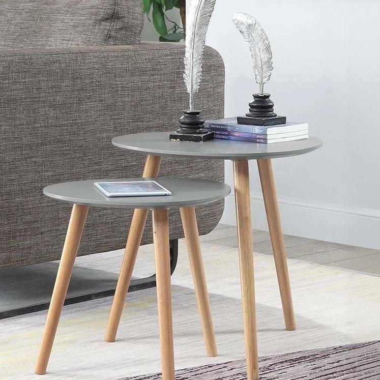 طقم ترابيزات جانبية خشب ام دي اف و موسكي، قطعتين