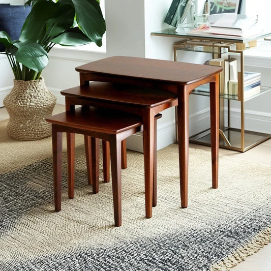 طقم ترابيزات جانبية خشب كونتر وموسكي، 3 قطع