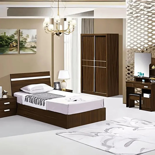 غرفة نوم كاملة، خشب ام دي اف - 5 قطع