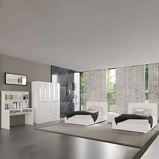 غرفة نوم كاملة، خشب ام دي اف - 5 قطع