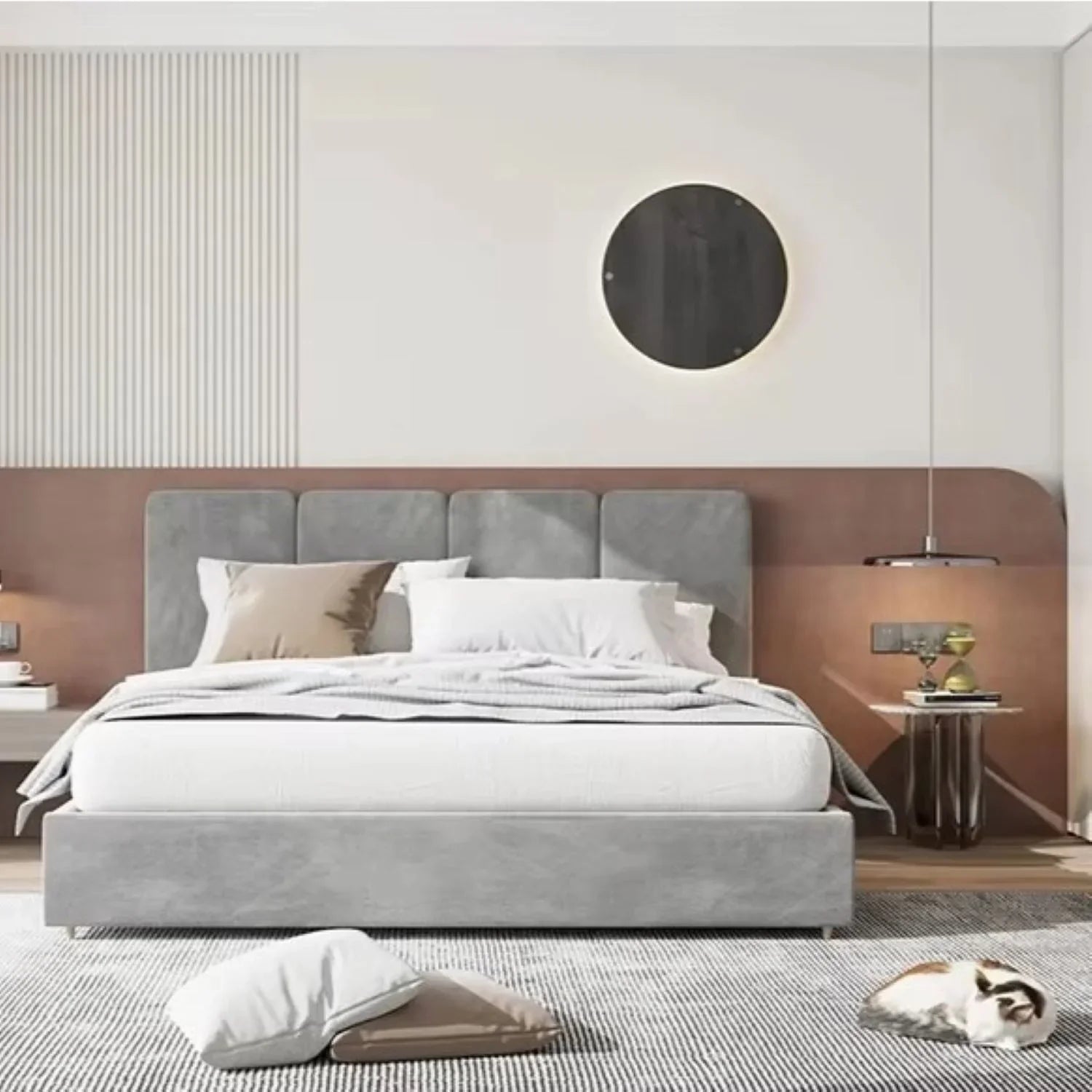 سرير كينج خشب ام دي اف و زان، 160*200*120 سم