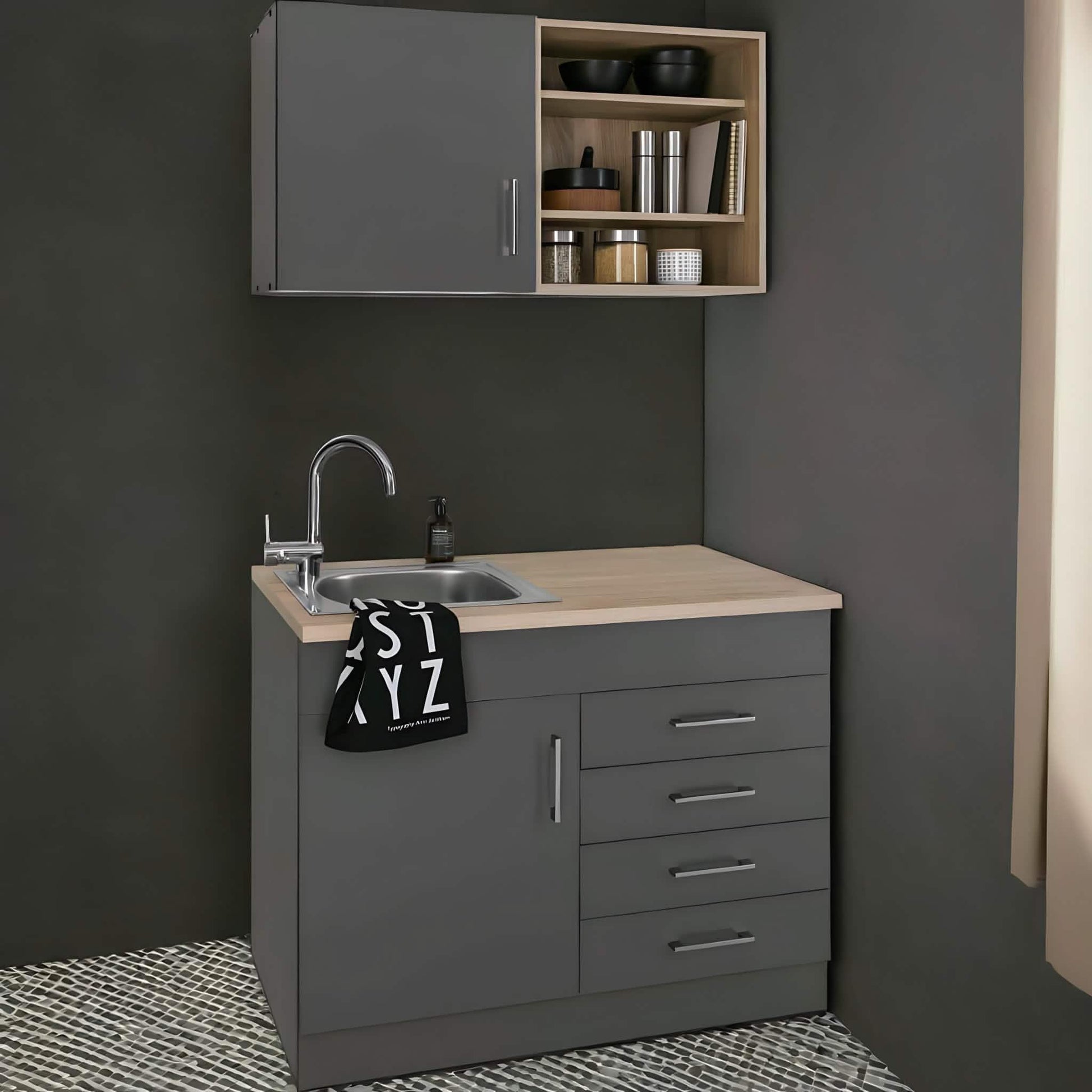 مطبخ خشب ام دي اف أسباني، قطعتين