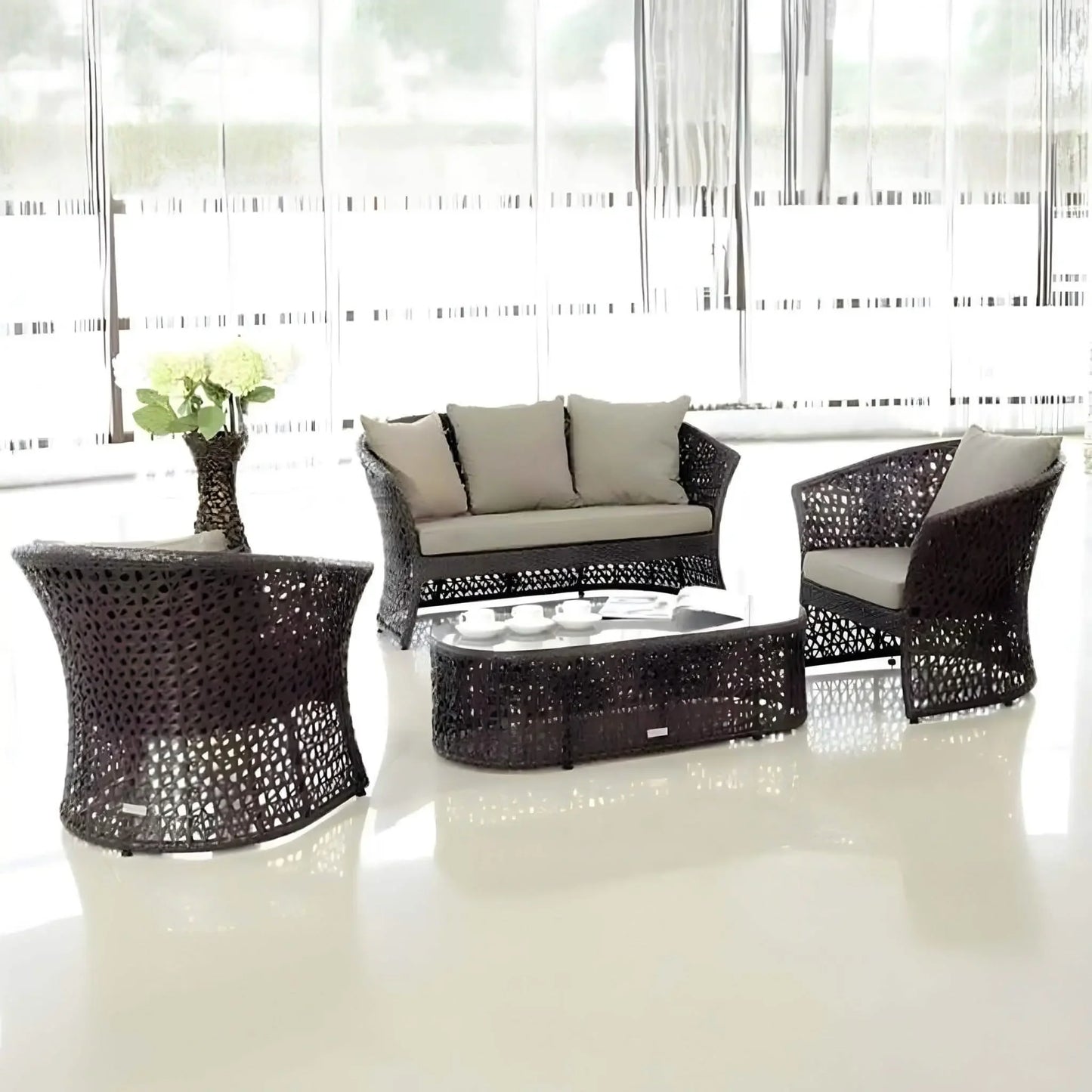 تسوق الأن من هومكس  طقم خارجي حديد وراتان - FAD37 بأفضل سعر وأفضل جودة