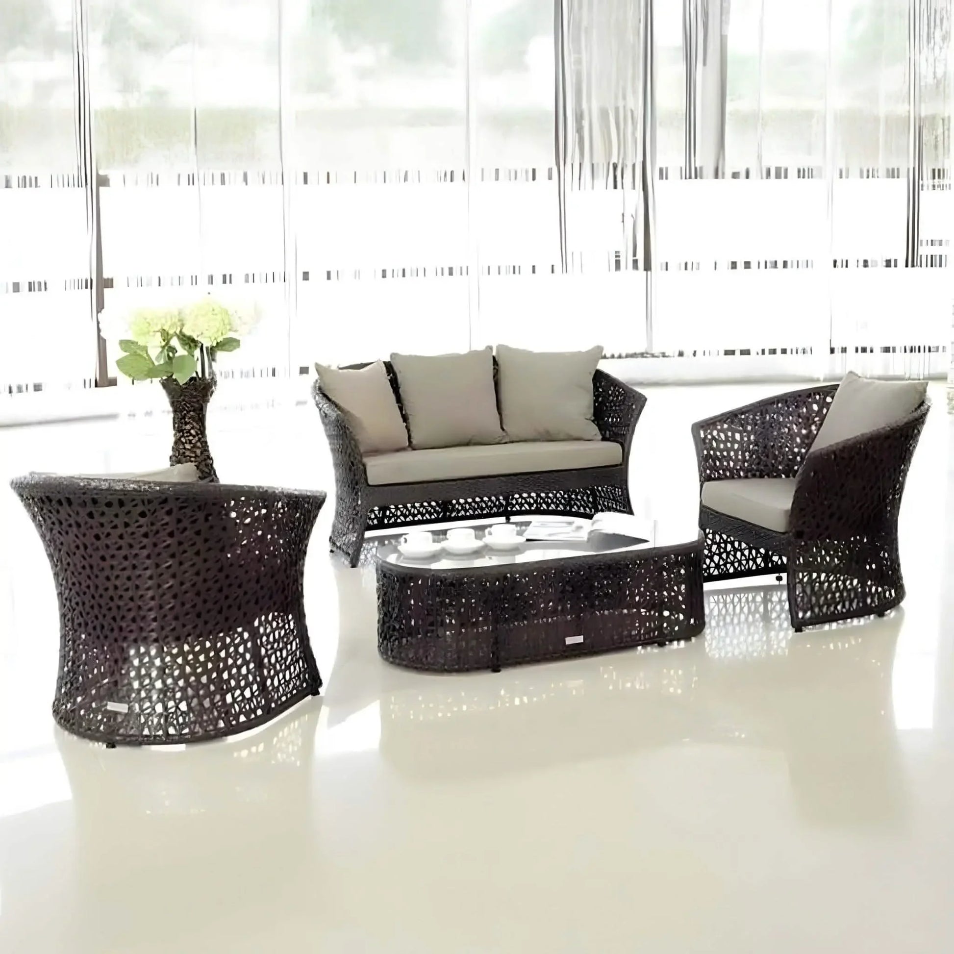 تسوق الأن من هومكس  طقم خارجي حديد وراتان - FAD37 بأفضل سعر وأفضل جودة