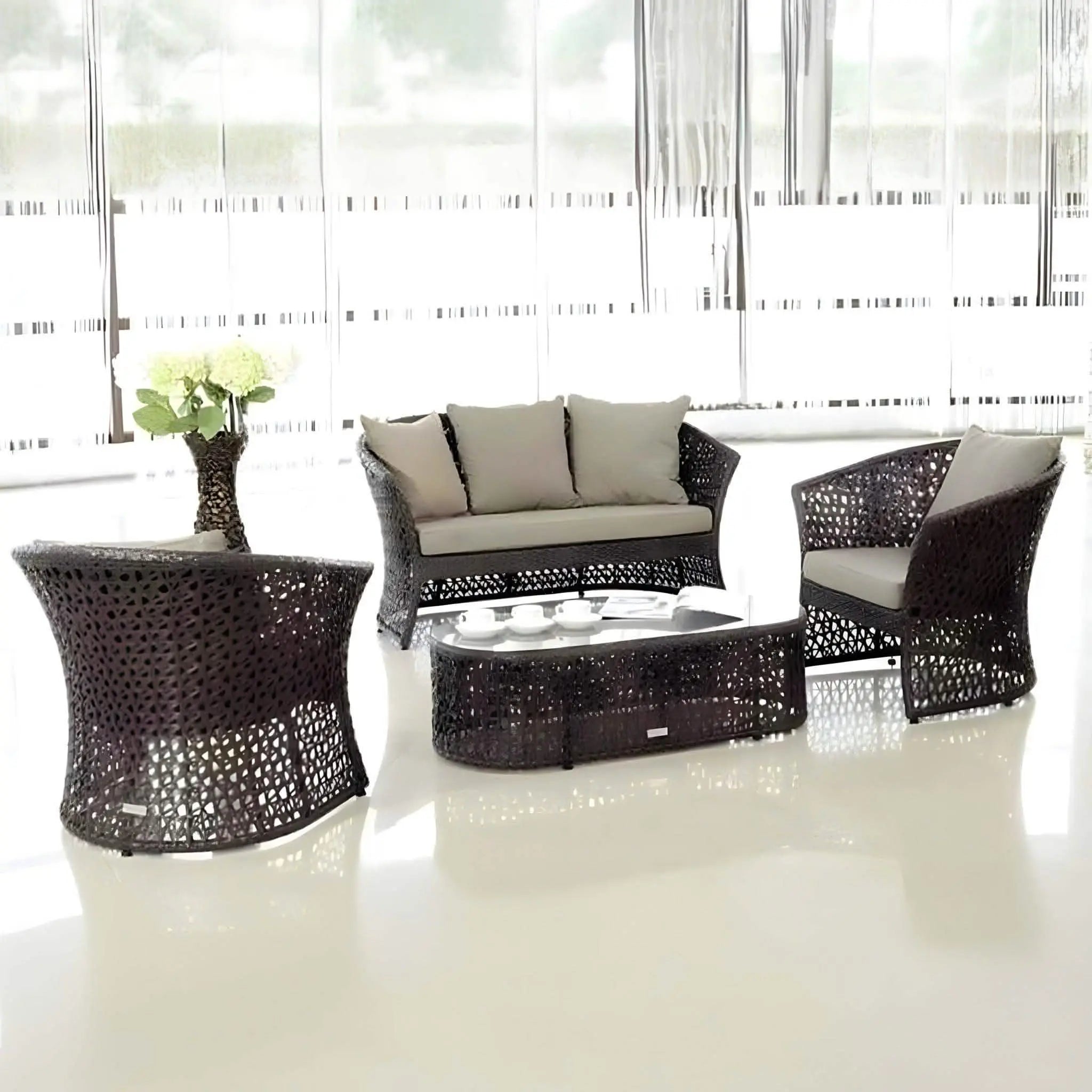 تسوق الأن من هومكس  طقم خارجي حديد وراتان - FAD37 بأفضل سعر وأفضل جودة