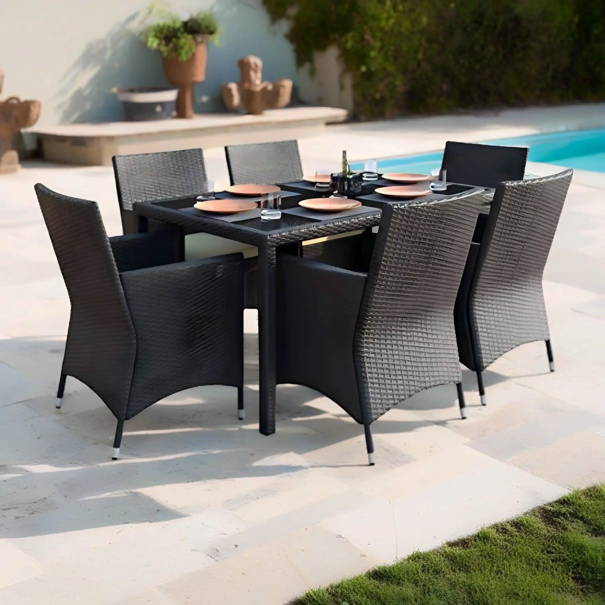 تسوق الأن من هومكس  سفرة خارجية حديد و راتان - FAD33 بأفضل سعر وأفضل جودة