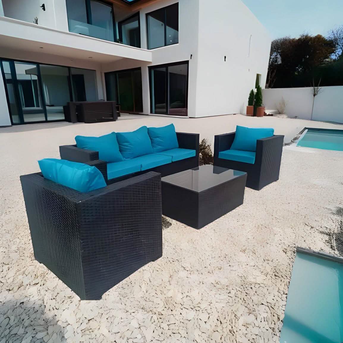 تسوق الأن من هومكس  طقم خارجي حديد وراتان - FAD42 بأفضل سعر وأفضل جودة