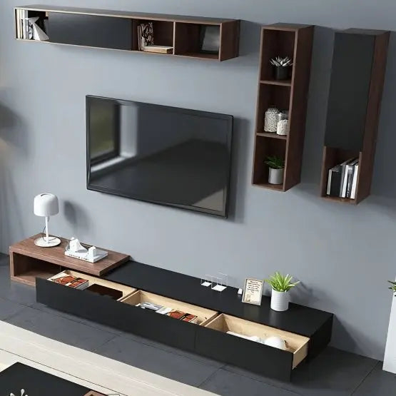 طقم ترابيزات بأرفف تخزين ام دي اف اسباني - FUR22 - Homix