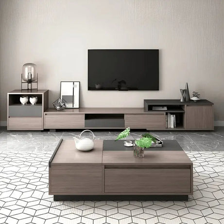 طقم ترابيزات تليفزيون مع قهوة - FUR8 - Homix