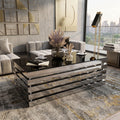 ترابيزة قهوة بسطح زجاجي، 120*60*45 سم