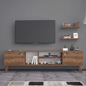 ترابيزة تليفزيون خشب ام دي اف أسباني وزان، 180*30*55 سم