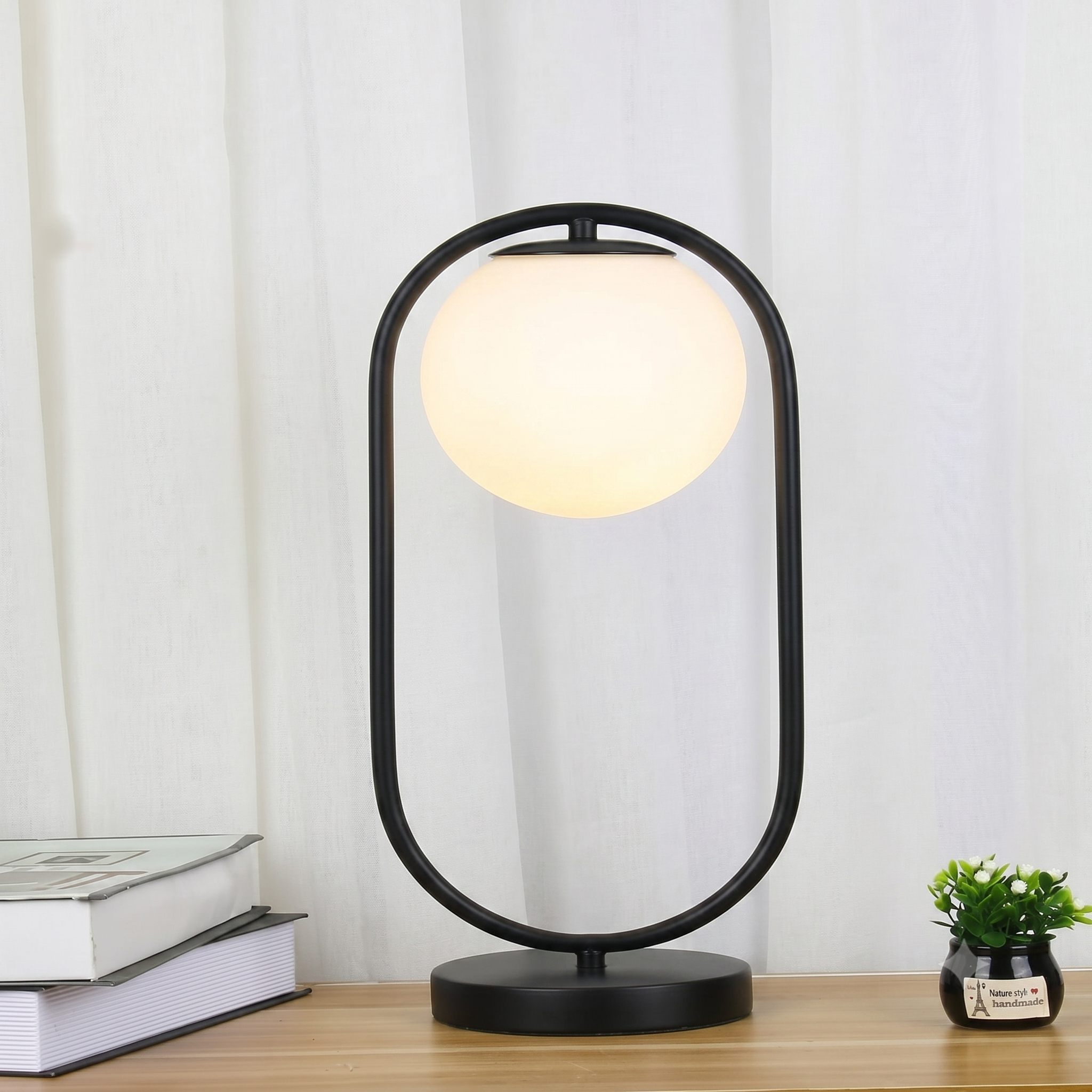 أباجورة زجاج وستيل، 20*15*45 سم