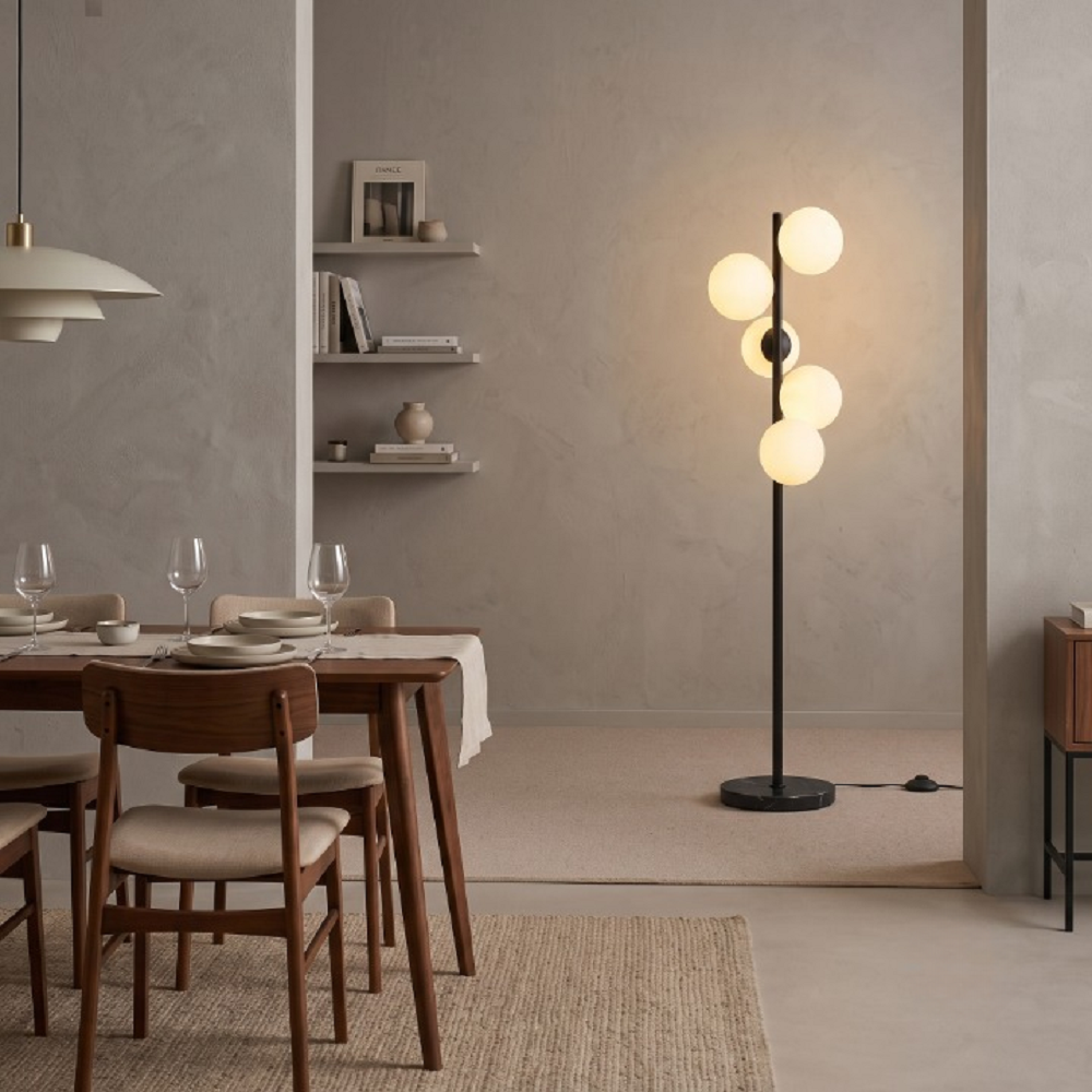 أباجورة أرضية زجاج وستيل، 35*35*155 سم