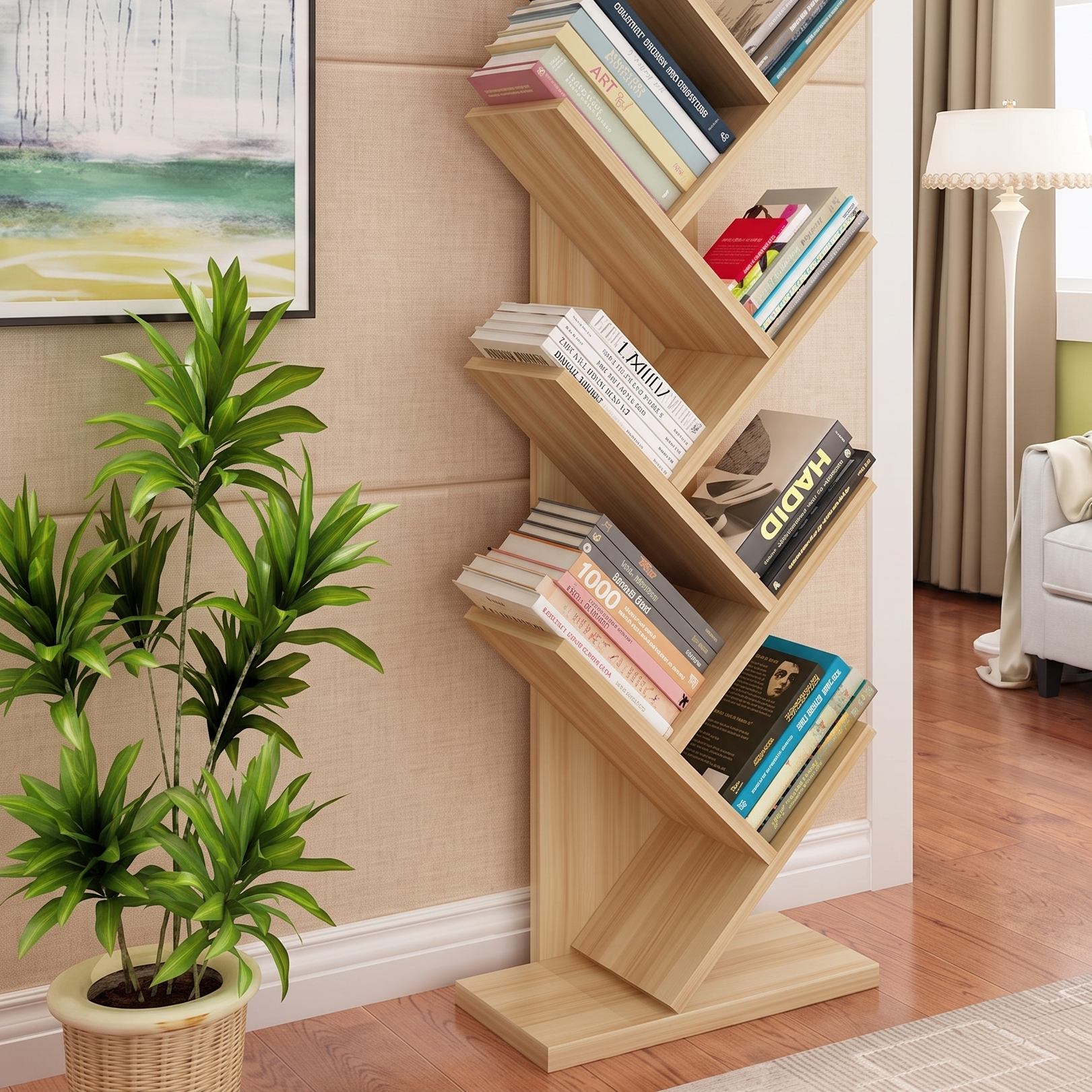 وحدة أرفف مكتبية خشب ام دي اف، 50*30*170 سم