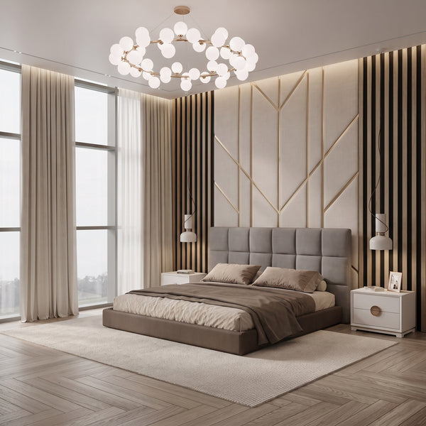 سرير سوبر كينج خشب كونتر، 180*195*100 سم