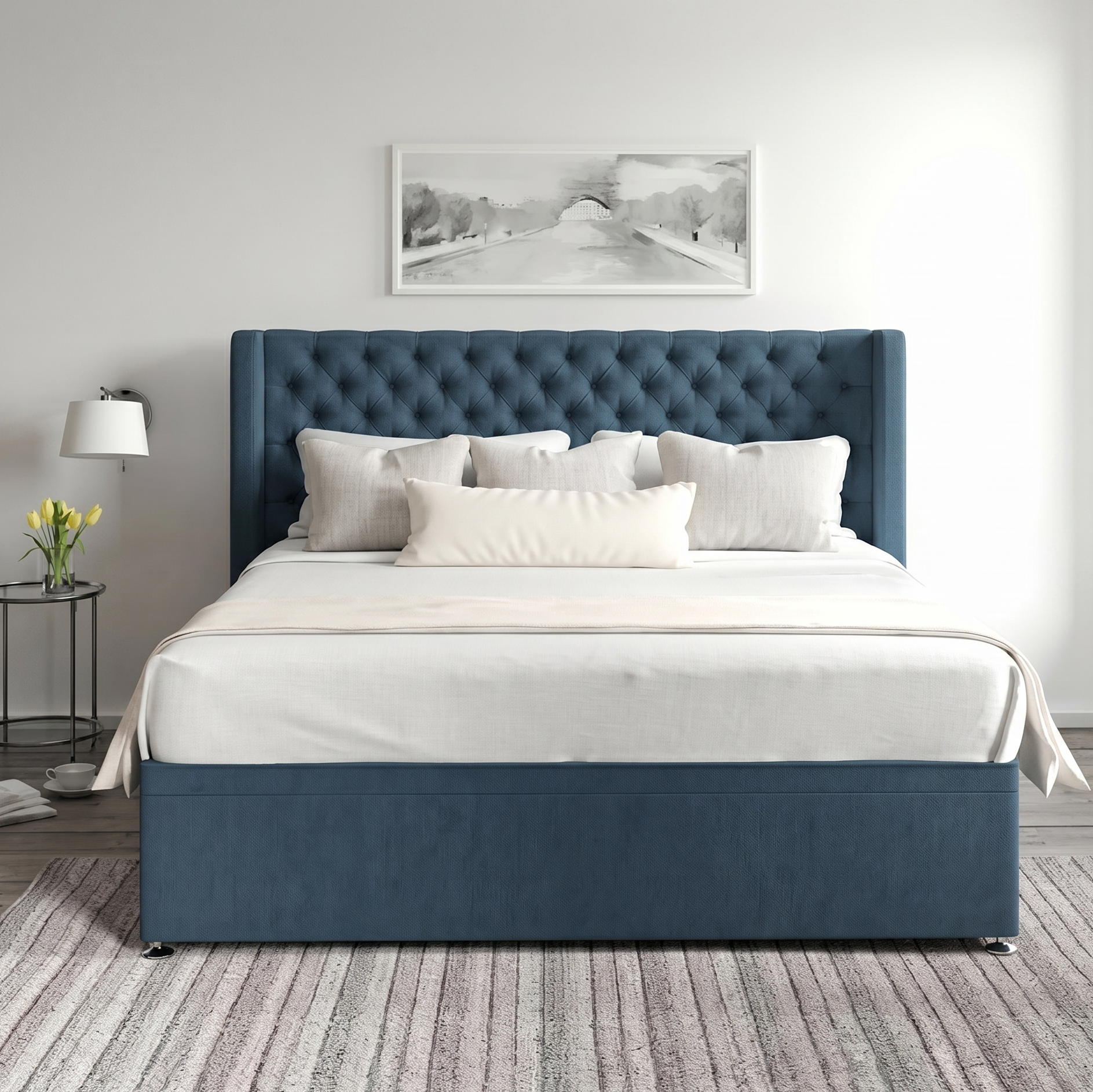 سرير فردي خشب زان وكونتر، 100*195*120 سم