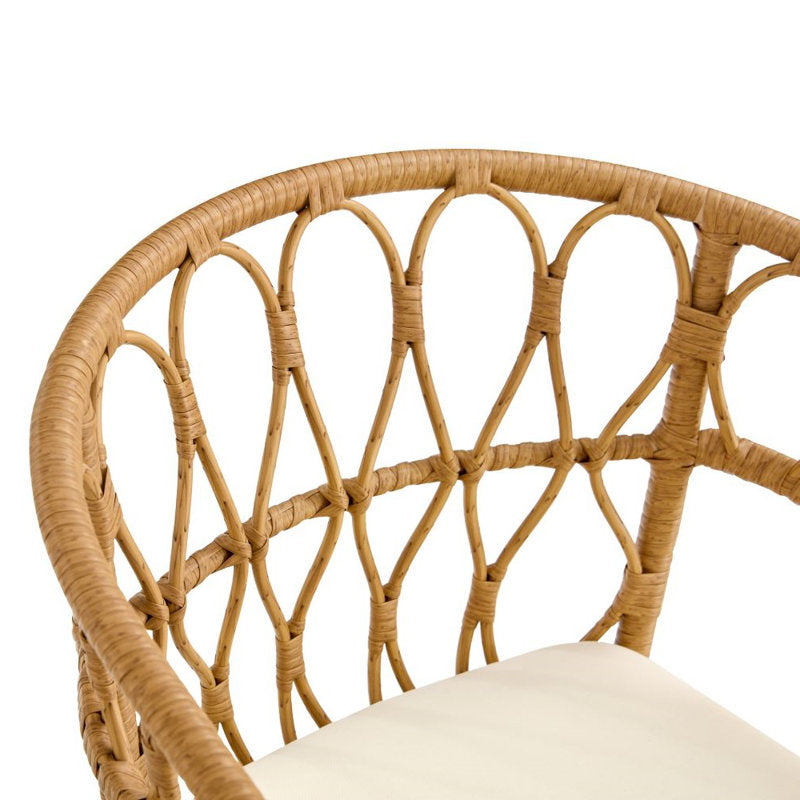 طقم سفرة خارجي ستيل و راتان، 5 قطع