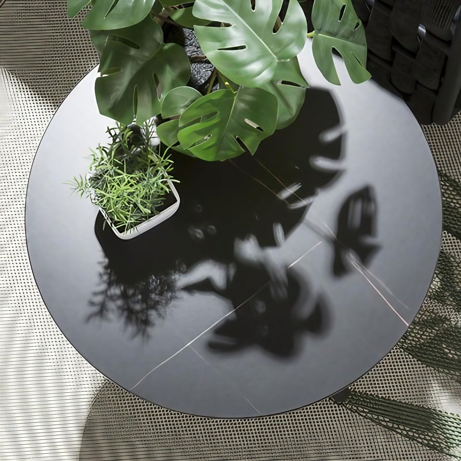 ترابيزة خارجية ستيل وام دي اف، 40*40 سم