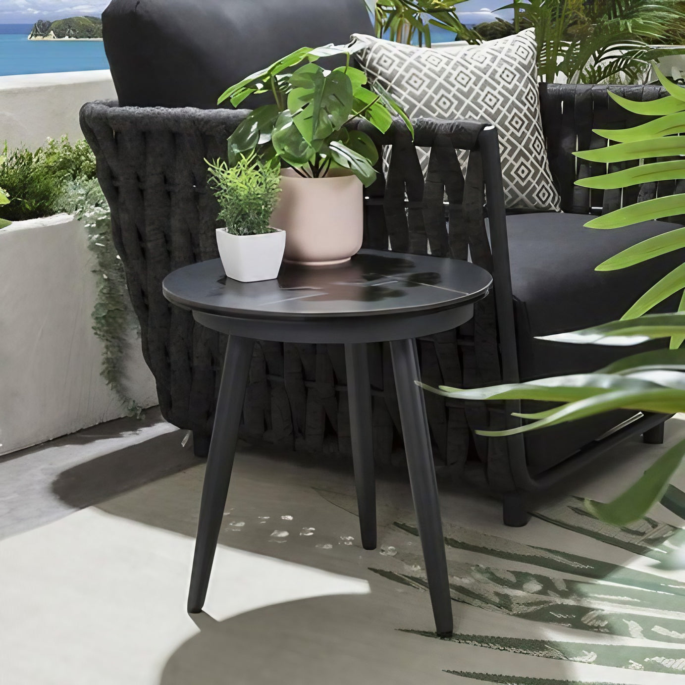 ترابيزة خارجية ستيل وام دي اف، 40*40 سم