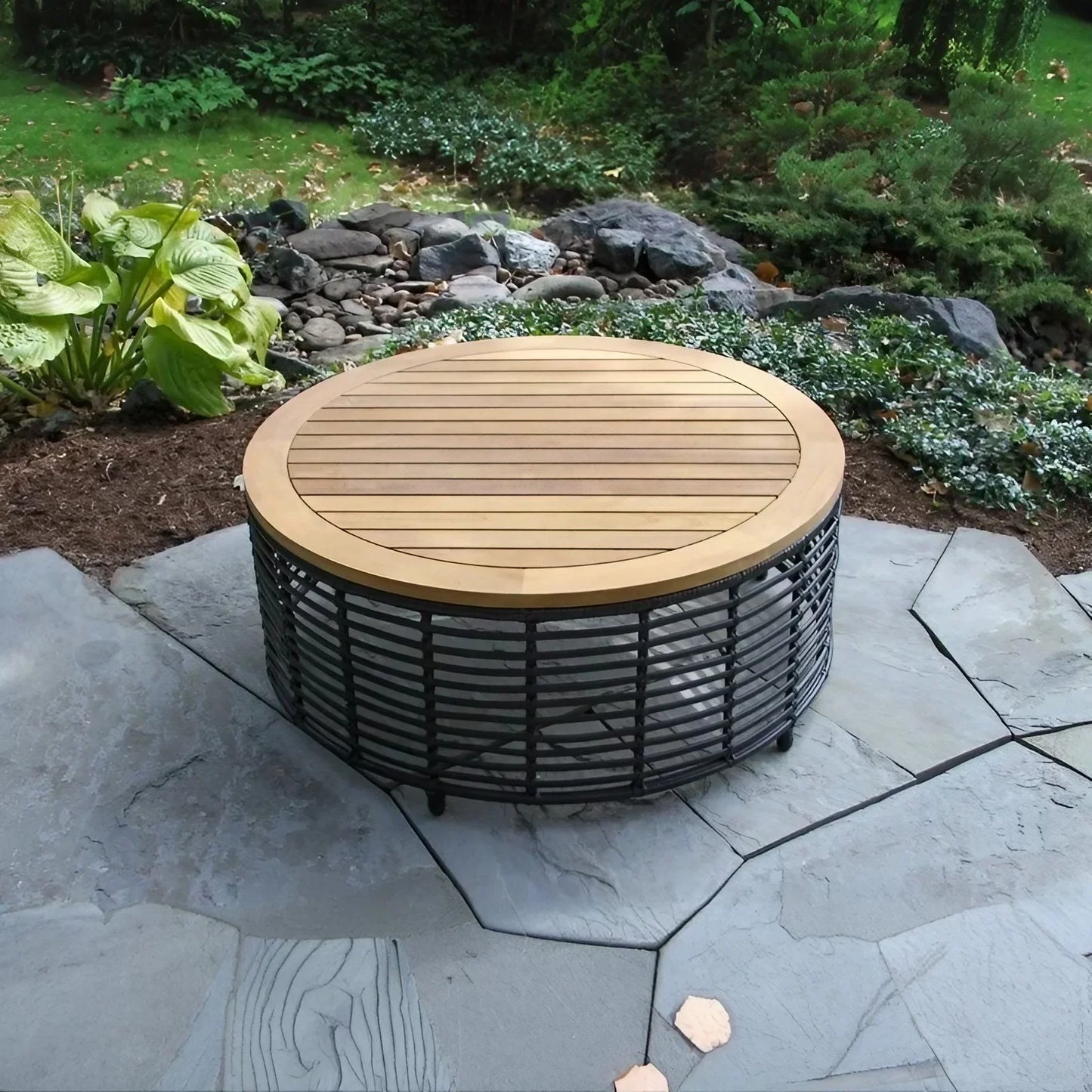 ترابيزة خارجية ستيل وام دي اف، 100*50 سم