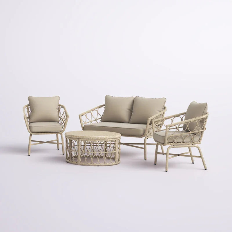 طقم خارجي ستيل و راتان، 4 قطع