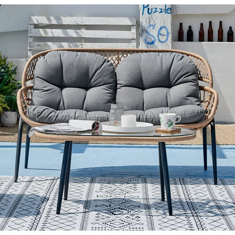 طقم خارجي ستيل و راتان، 4 قطع