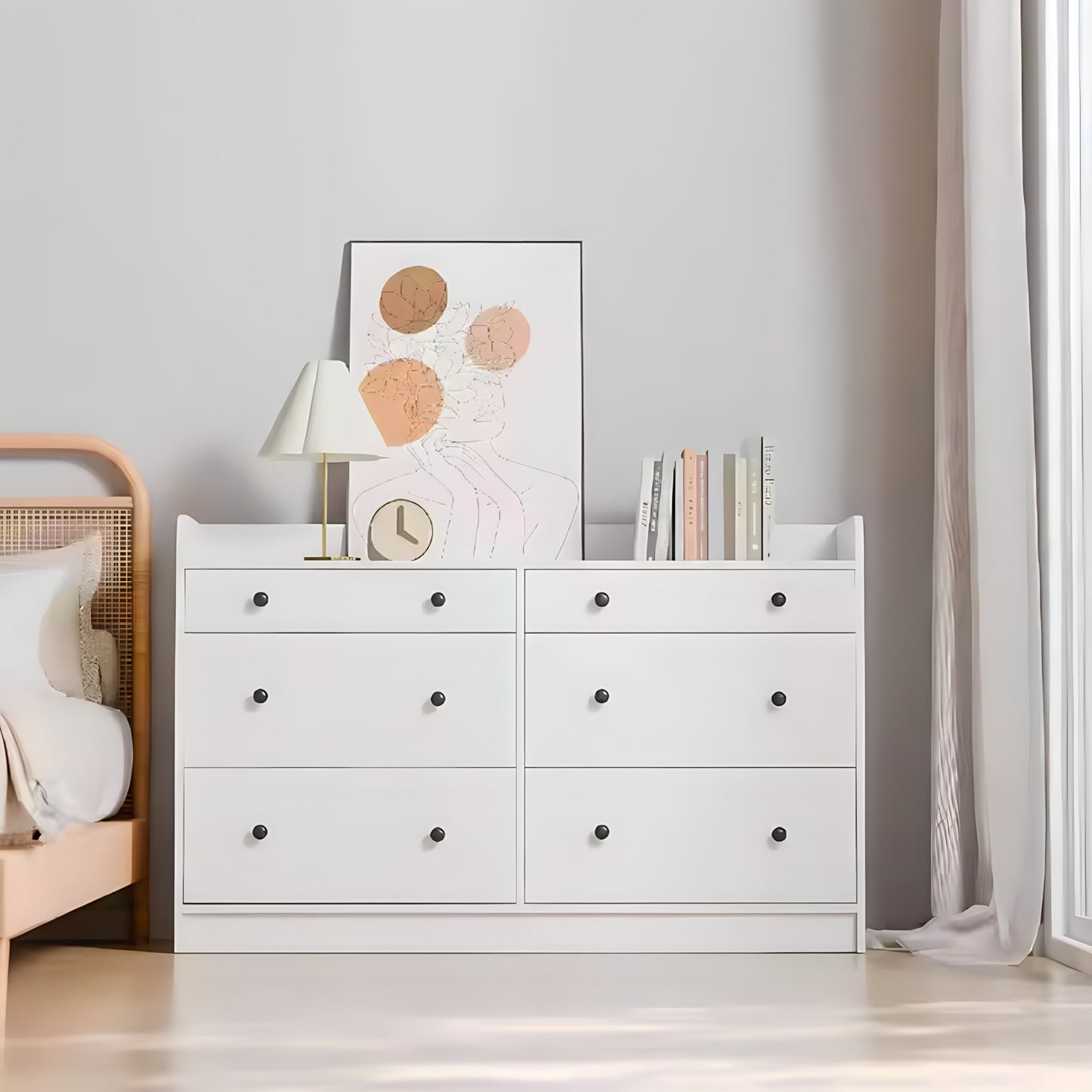 وحدة أدراج خشب ام دي اف، 120*40*80 سم