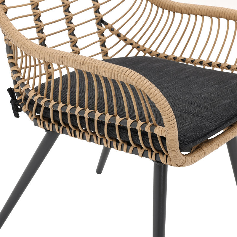 طقم خارجي ستيل و راتان، 9 قطع