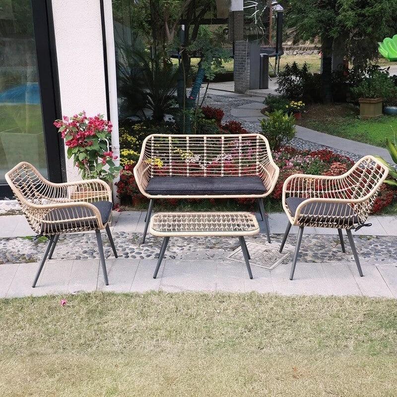 طقم خارجي ستيل و راتان، 4 قطع