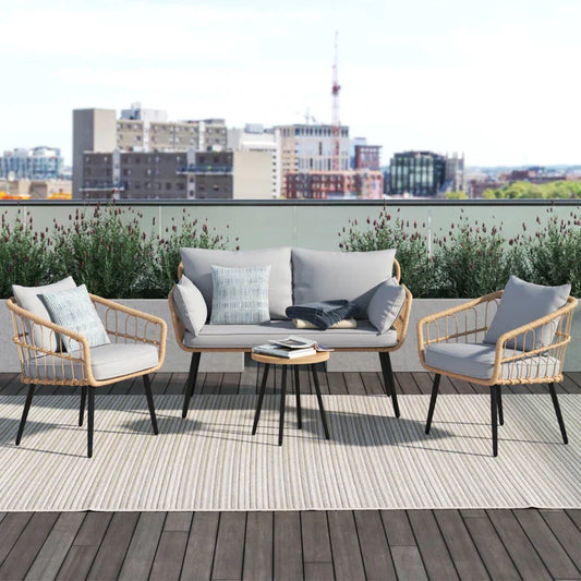 طقم خارجي ستيل و راتان، 4 قطع