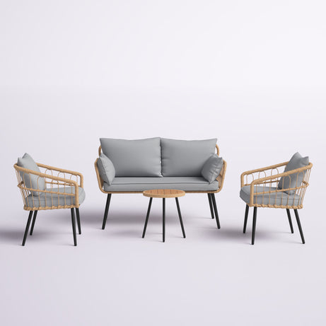 طقم خارجي ستيل و راتان، 4 قطع