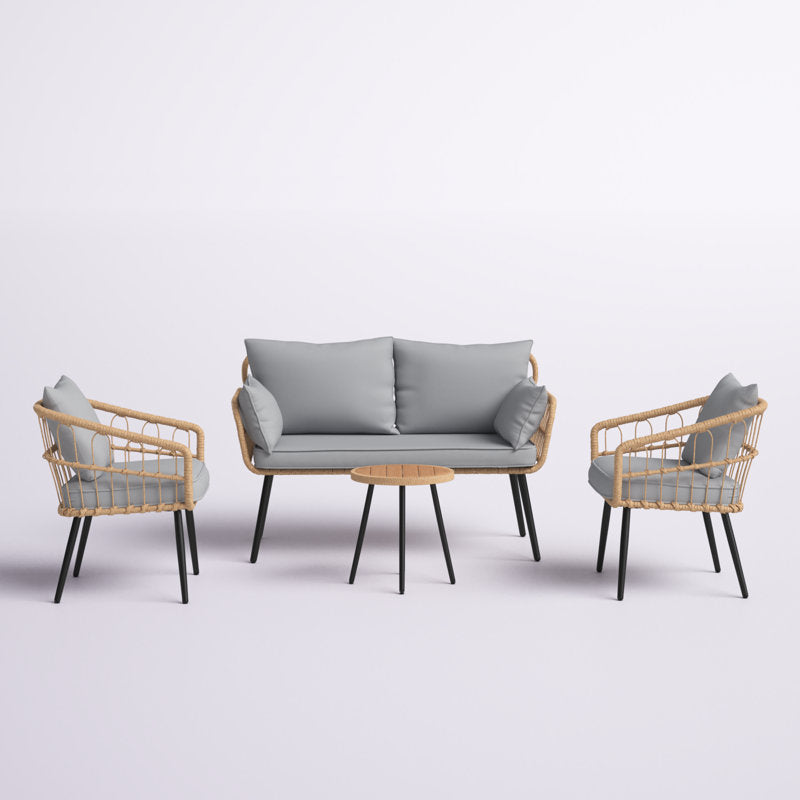 طقم خارجي ستيل و راتان، 4 قطع