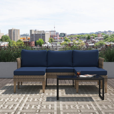 ركنة خارجية ستيل و راتان، 180*55*70 سم