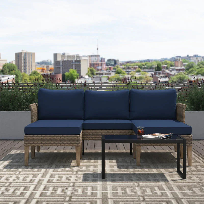 ركنة خارجية ستيل و راتان، 180*55*70 سم