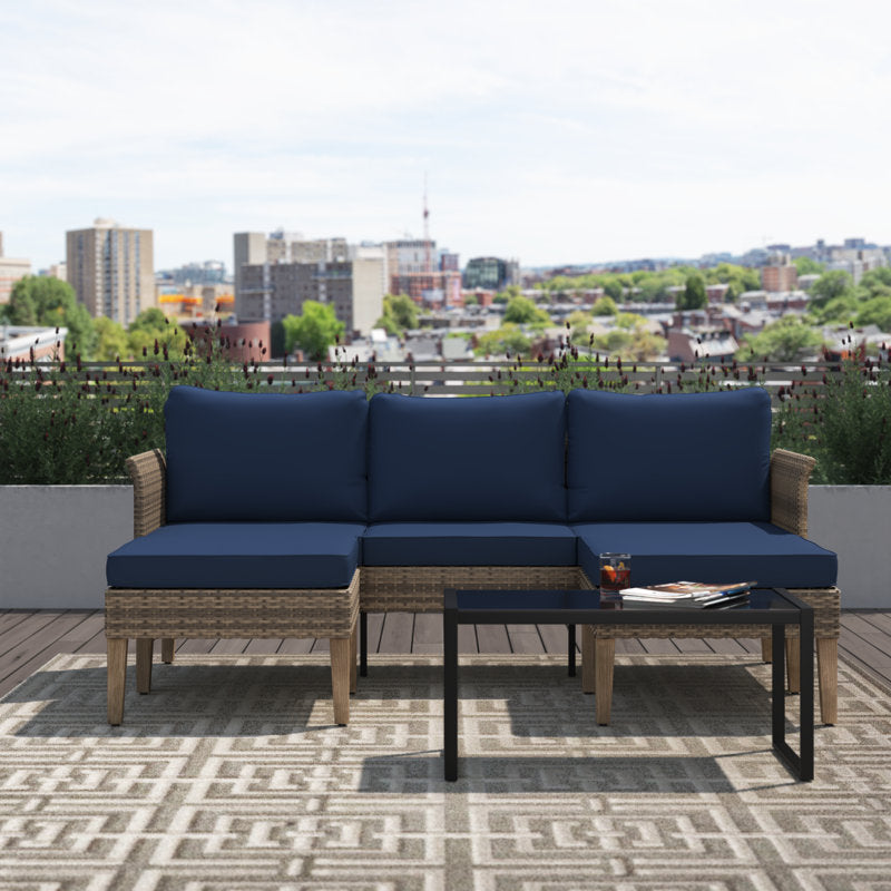 ركنة خارجية ستيل و راتان، 180*55*70 سم