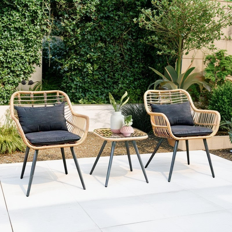 طقم خارجي ستيل و راتان، 3 قطع