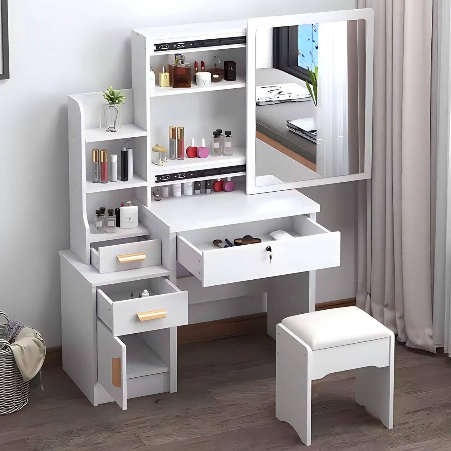 تسريحة ام دي اف 100*40*150 سم - BAL40 El Batal Furniture