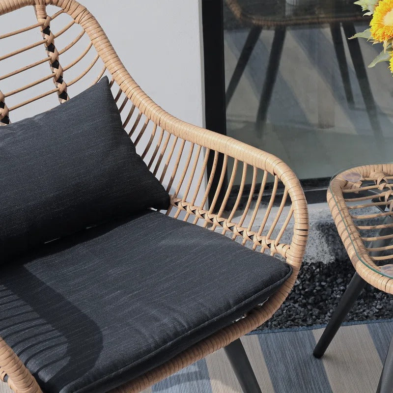 طقم خارجي ستيل وراتان، 5 قطع