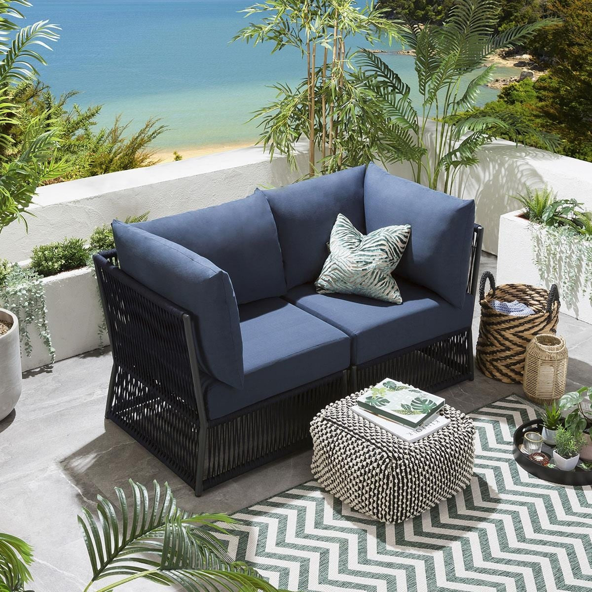 ركنة خارجية ستيل و دوبار، 120*55*70 سم - قطعتين