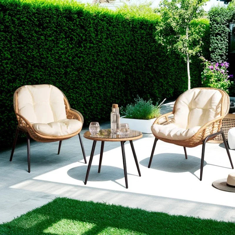 طقم خارجي ستيل و راتان، 3 قطع