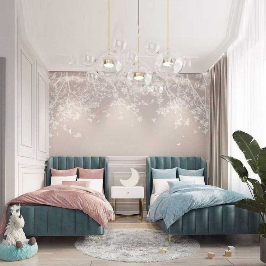 سريرين فردي خشب ام دي اف و زان، 120*200*120 سم