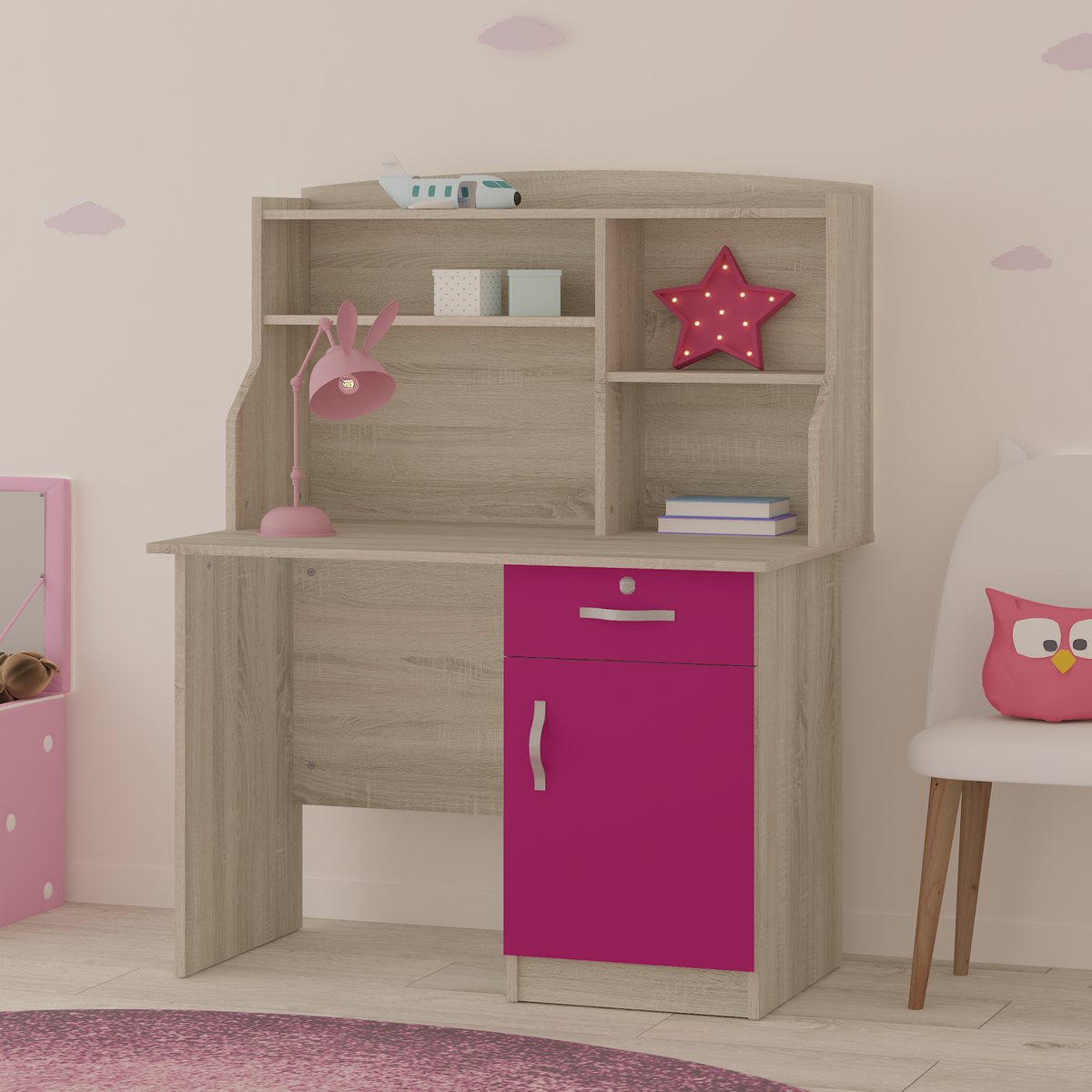 مكتب خشب ام دي اف أسباني، 100×60×140 سم - صورة 2