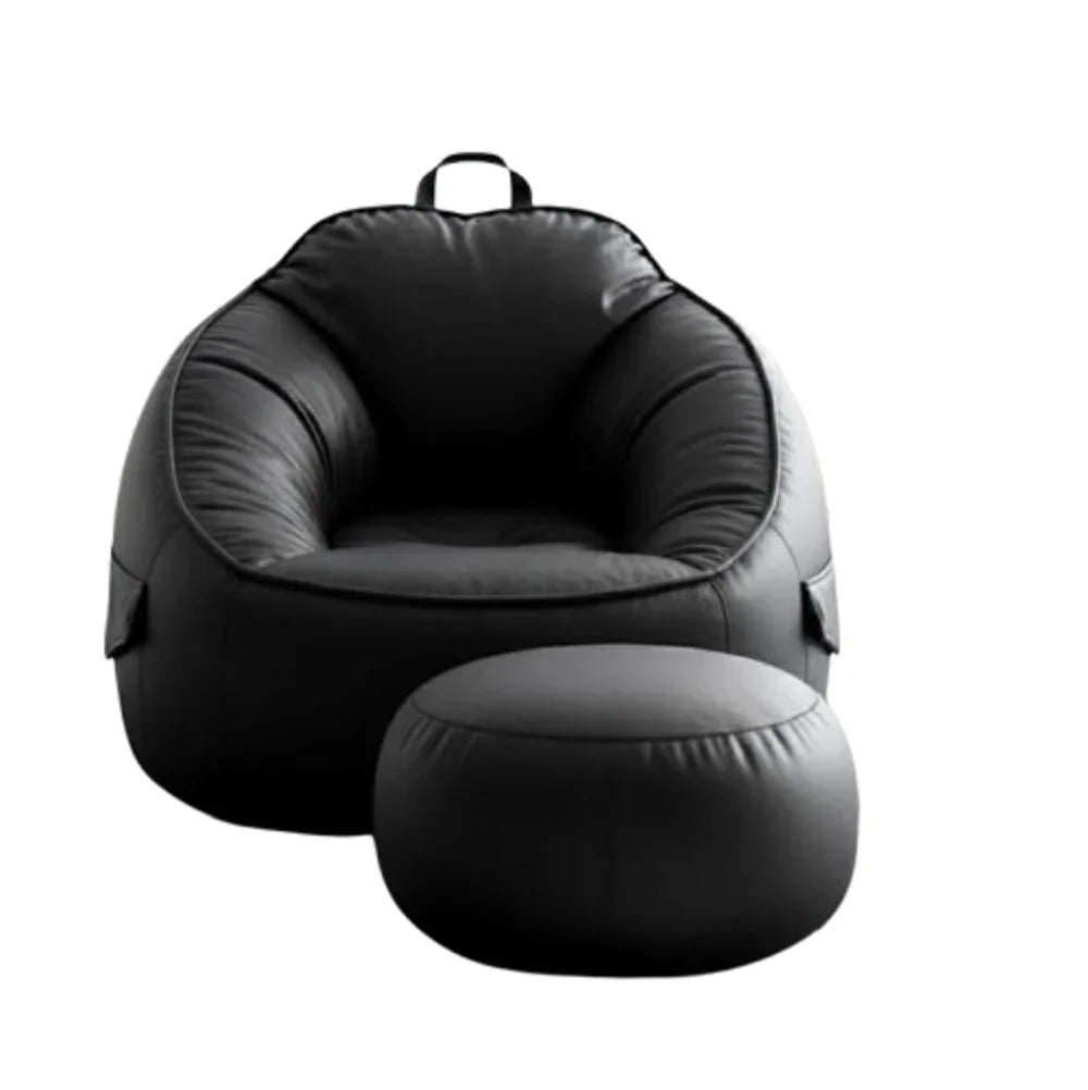 طقم بين باج مع بف جلد، قطعتين - أسود