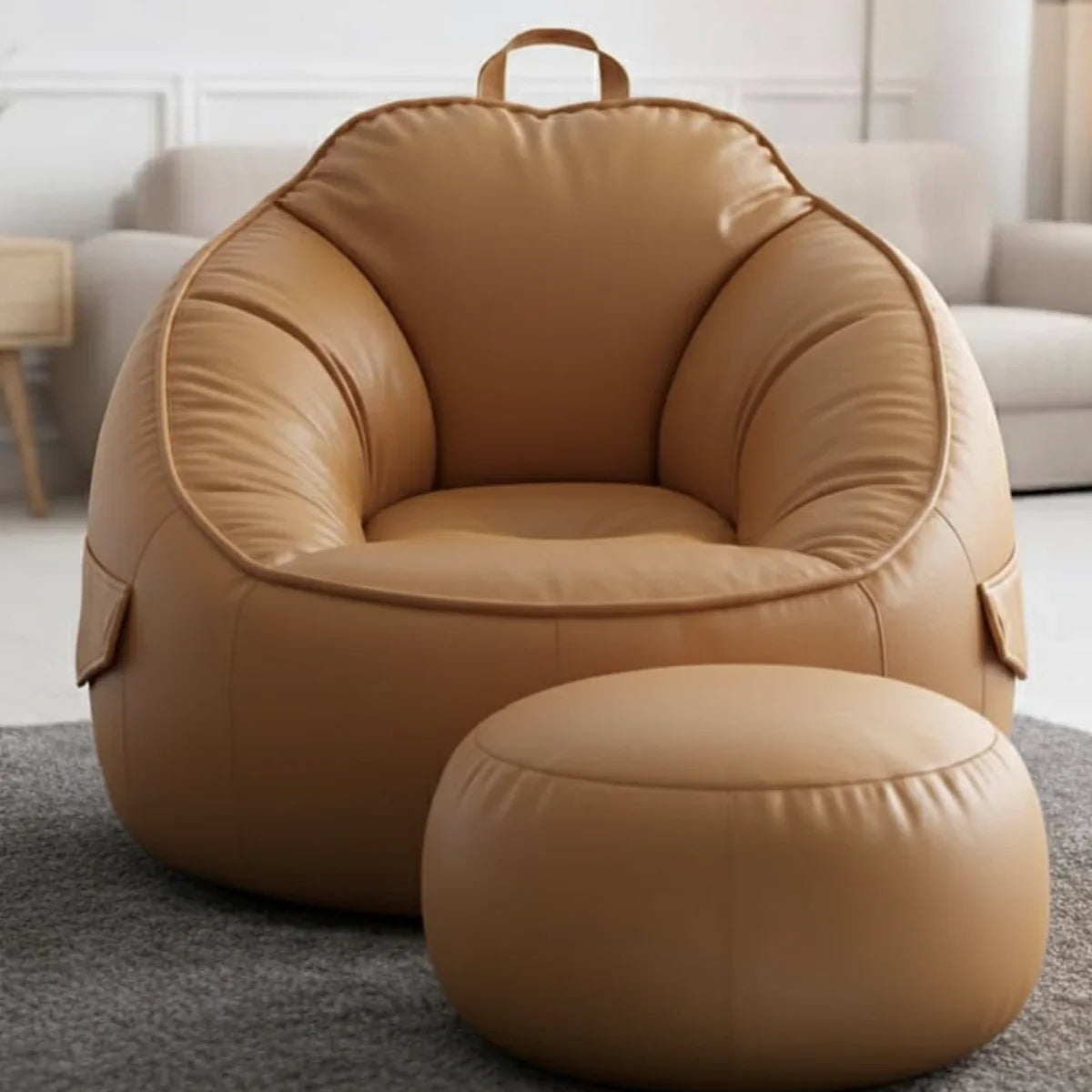 طقم بين باج مع بف جلد، قطعتين - جملي