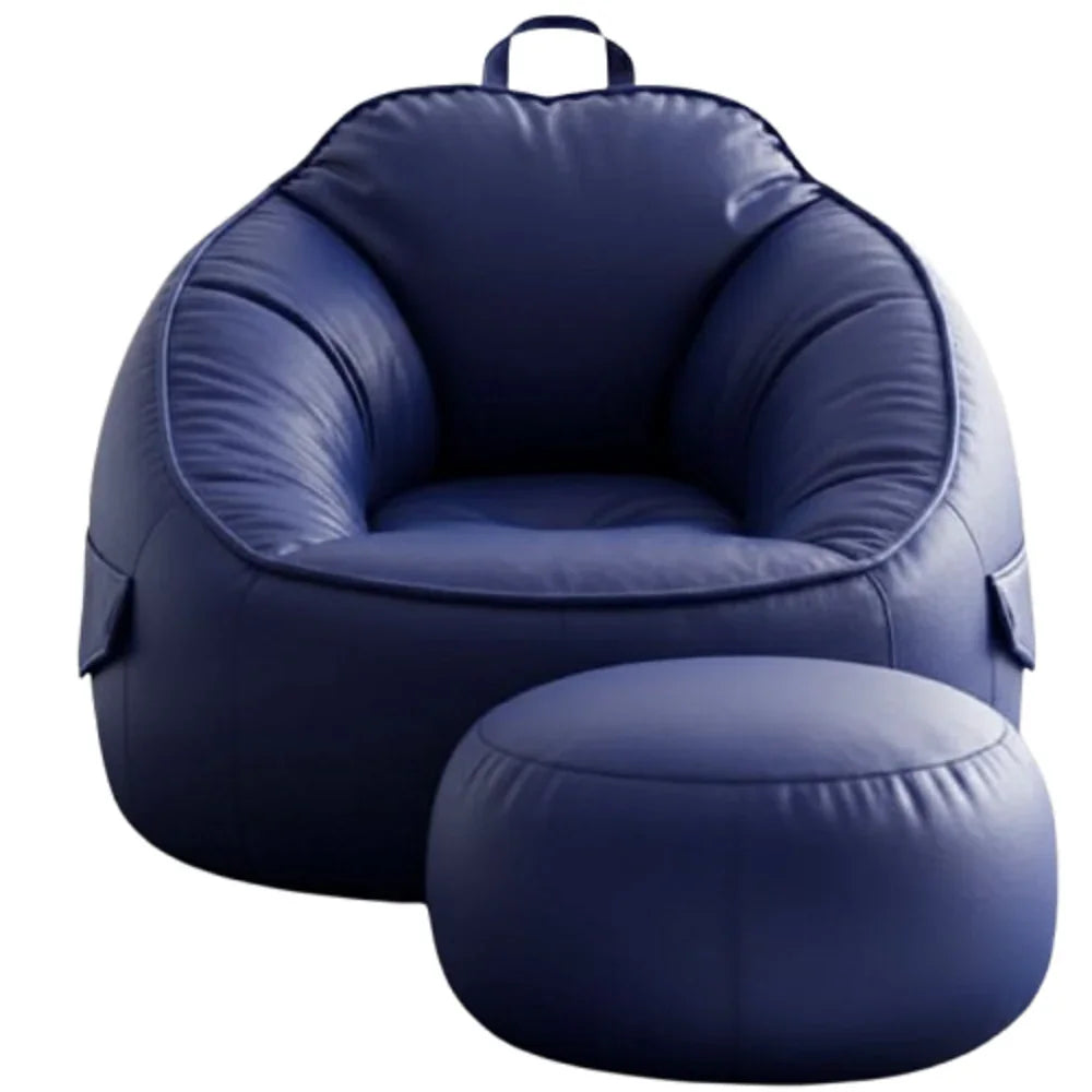 طقم بين باج مع بف جلد، قطعتين - أزرق