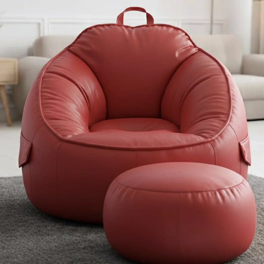 طقم بين باج مع بف جلد، قطعتين - أحمر