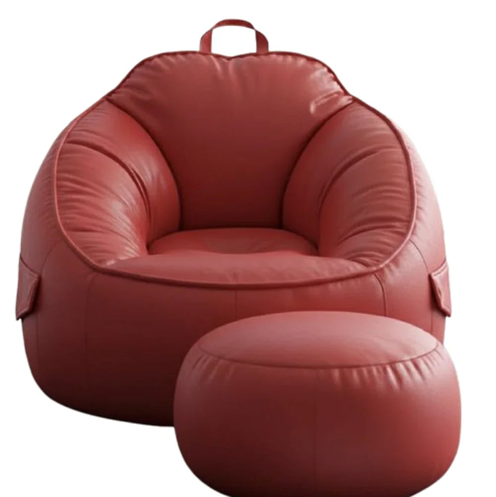 طقم بين باج مع بف جلد، قطعتين - أحمر