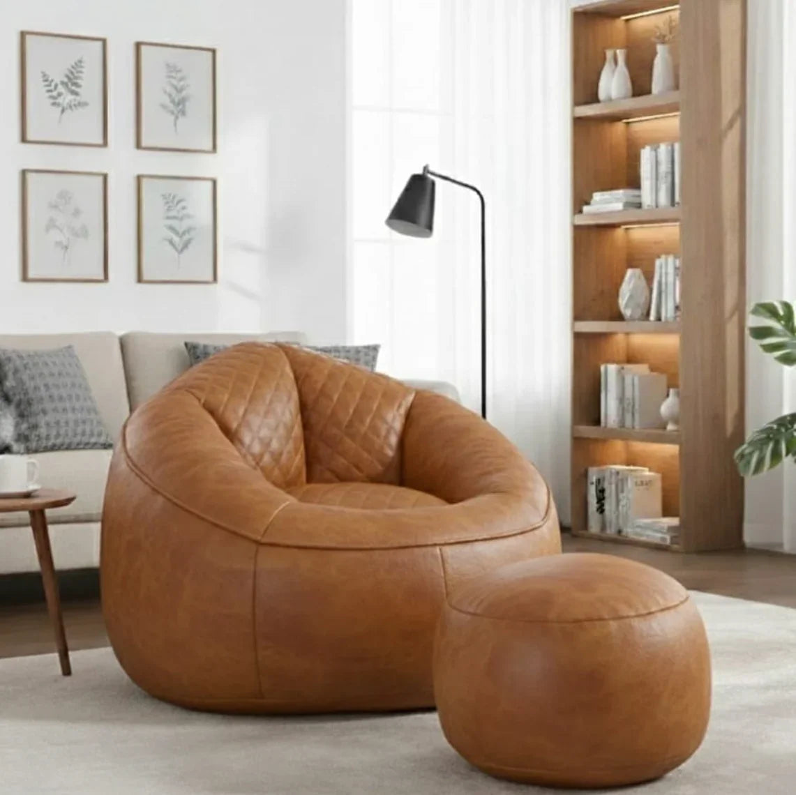 طقم بين باج مع بف جلد، قطعتين