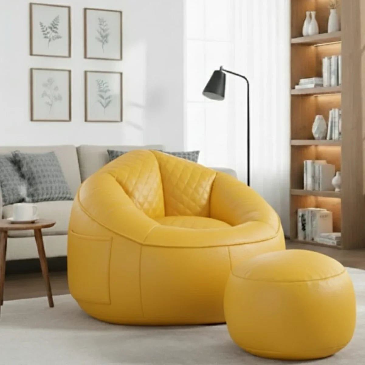 طقم بين باج مع بف جلد، قطعتين - مسطردة